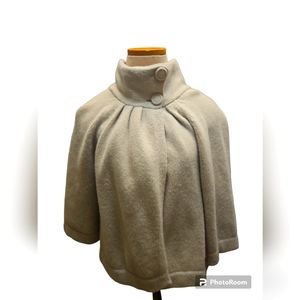 Sarah Spencer Wool & angora rabbit hair 3/4 sleeve capelike sweater
